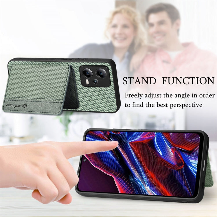 Custodia per telefono con borsa per carte magnetiche in fibra di carbonio, For Xiaomi Redmi Note 12 Pro+ 5G Global, For Xiaomi Poco X3 NFC, For Xiaomi Poco X5 Pro, For Xiaomi Poco X5