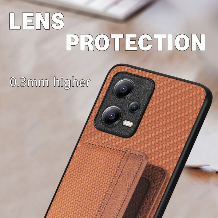 Custodia per telefono con borsa per carte magnetiche in fibra di carbonio, For Xiaomi Redmi Note 12 Pro+ 5G Global, For Xiaomi Poco X3 NFC, For Xiaomi Poco X5 Pro, For Xiaomi Poco X5