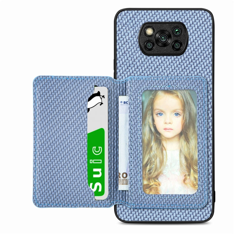 Custodia per telefono con borsa per carte magnetiche in fibra di carbonio, For Xiaomi Redmi Note 12 Pro+ 5G Global, For Xiaomi Poco X3 NFC, For Xiaomi Poco X5 Pro, For Xiaomi Poco X5