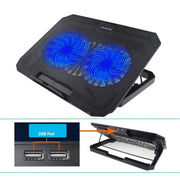 Porta USB N11 Supporto di raffreddamento per laptop desktop a doppia ventola regolabile in altezza a 8 marce, N11