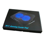Porta USB N11 Supporto di raffreddamento per laptop desktop a doppia ventola regolabile in altezza a 8 marce, N11