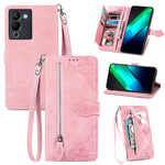 Custodia per telefono in pelle con cerniera fiore in rilievo, For Infinix Note 12 G96, For OnePlus Ace 2, For Tecno Pova Neo 5G, For vivo S15e