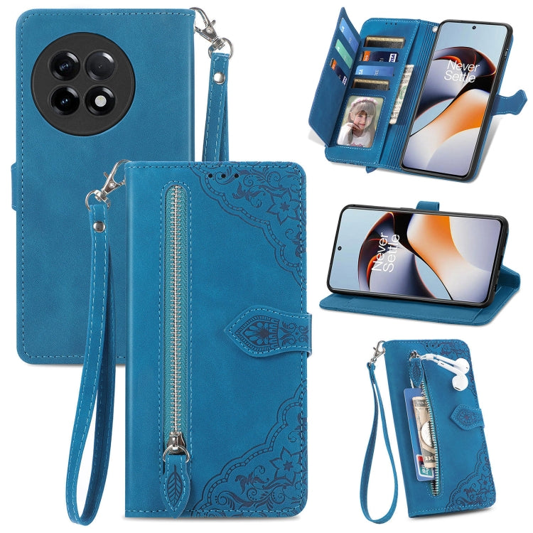 Custodia per telefono in pelle con cerniera fiore in rilievo, For Infinix Note 12 G96, For OnePlus Ace 2, For Tecno Pova Neo 5G, For vivo S15e
