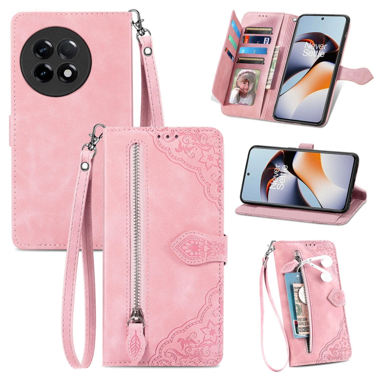 Custodia per telefono in pelle con cerniera fiore in rilievo, For Infinix Note 12 G96, For OnePlus Ace 2, For Tecno Pova Neo 5G, For vivo S15e