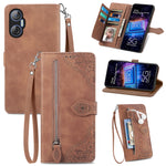 Custodia per telefono in pelle con cerniera fiore in rilievo, For Infinix Note 12 G96, For OnePlus Ace 2, For Tecno Pova Neo 5G, For vivo S15e