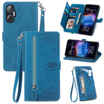 Custodia per telefono in pelle con cerniera fiore in rilievo, For Infinix Note 12 G96, For OnePlus Ace 2, For Tecno Pova Neo 5G, For vivo S15e