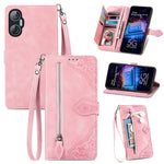 Custodia per telefono in pelle con cerniera fiore in rilievo, For Infinix Note 12 G96, For OnePlus Ace 2, For Tecno Pova Neo 5G, For vivo S15e