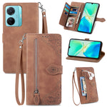 Custodia per telefono in pelle con cerniera fiore in rilievo, For Infinix Note 12 G96, For OnePlus Ace 2, For Tecno Pova Neo 5G, For vivo S15e
