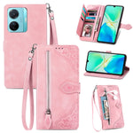 Custodia per telefono in pelle con cerniera fiore in rilievo, For Infinix Note 12 G96, For OnePlus Ace 2, For Tecno Pova Neo 5G, For vivo S15e