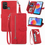 Custodia per telefono in pelle con cerniera fiore in rilievo, For ZTE Blade A52, For Samsung Galaxy A14 4G, For Samsung Galaxy A34 5G