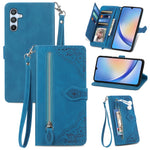 Custodia per telefono in pelle con cerniera fiore in rilievo, For ZTE Blade A52, For Samsung Galaxy A14 4G, For Samsung Galaxy A34 5G