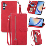 Custodia per telefono in pelle con cerniera fiore in rilievo, For ZTE Blade A52, For Samsung Galaxy A14 4G, For Samsung Galaxy A34 5G