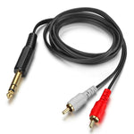 JUNSUNMAY Spina stereo TRS maschio da 6,35 mm a 2 connettori per cavo audio maschio RCA Phono, 0.2m, 1.5m