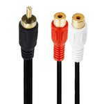 Connettore adattatore audio stereo RCA maschio a 2 RCA femmina JUNSUNMAY, lunghezza: 0,25 m, 0.25m