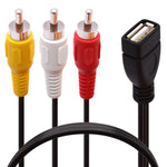 JUNSUNMAY Cavo splitter audio video maschio da USB femmina a 3 x RCA maschio, 0.2m, 1.5m