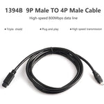 JUNSUNMAY FireWire High Speed Premium DV 800 9 pin maschio a FireWire 400 4 pin maschio IEEE 1394 cavo, 1.8m, 3m, 4.5m