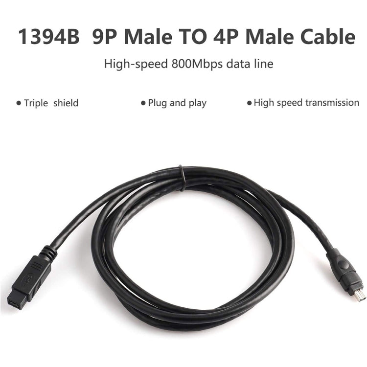 JUNSUNMAY FireWire High Speed Premium DV 800 9 pin maschio a FireWire 400 4 pin maschio IEEE 1394 cavo, 1.8m, 3m, 4.5m