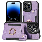 Cassa del telefono del raccoglitore della multi-carta dell'anello di retro pelle-feel, For iPhone 13, For iPhone 13 Pro, For iPhone 13 Pro Max, For iPhone 13 mini