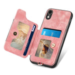 Cassa del telefono del raccoglitore della multi-carta dell'anello di retro pelle-feel, For iPhone XR, For iPhone XS Max, For iPhone SE 2022 / SE 2020, For iPhone 7 Plus / 8 Plus