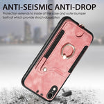 Cassa del telefono del raccoglitore della multi-carta dell'anello di retro pelle-feel, For iPhone XR, For iPhone XS Max, For iPhone SE 2022 / SE 2020, For iPhone 7 Plus / 8 Plus