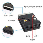 Junsunmay 21 pin Scart maschio a femmina S-Video 3 RCA adattatore commutabile in uscita convertitore audio