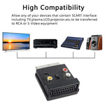 Junsunmay 21 pin Scart maschio a femmina S-Video 3 RCA adattatore commutabile in uscita convertitore audio