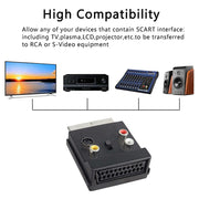 Junsunmay 21 pin Scart maschio a femmina S-Video 3 RCA adattatore commutabile in uscita convertitore audio