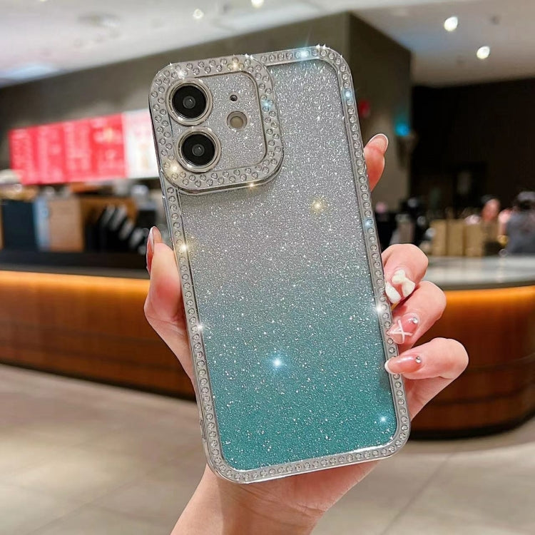 Custodia per telefono in TPU placcato con glitter sfumato diamantato, For iPhone 11, For iPhone 15 Pro Max, For iPhone 11 Pro Max