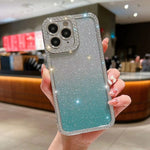 Custodia per telefono in TPU placcato con glitter sfumato diamantato, For iPhone 11, For iPhone 15 Pro Max, For iPhone 11 Pro Max