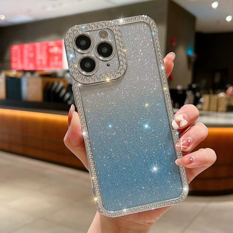 Custodia per telefono in TPU placcato con glitter sfumato diamantato, For iPhone 11, For iPhone 15 Pro Max, For iPhone 11 Pro Max