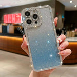 Custodia per telefono in TPU placcato con glitter sfumato diamantato, For iPhone 13, For iPhone 13 Pro, For iPhone 15 Pro