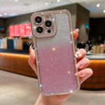Custodia per telefono in TPU placcato con glitter sfumato diamantato, For iPhone 13 Pro Max, For iPhone 14, For iPhone 14 Pro