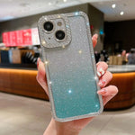 Custodia per telefono in TPU placcato con glitter sfumato diamantato, For iPhone 14 Pro Max, For iPhone 15 Plus, For iPhone 15