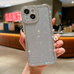 Custodia per telefono in TPU placcato con glitter sfumato diamantato, For iPhone 14 Pro Max, For iPhone 15 Plus, For iPhone 15