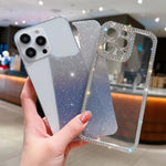 Custodia per telefono in TPU placcato con glitter sfumato diamantato, For iPhone 11, For iPhone 15 Pro Max, For iPhone 11 Pro Max