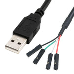 JUNSUNMAY USB 2.0 A a Femmina 4 Pin Dupont Cavo Prolunga Adattatore Scheda Madre, Lunghezza: 0,3 m, USB Male, USB Female
