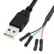 JUNSUNMAY USB 2.0 A a Femmina 4 Pin Dupont Cavo Prolunga Adattatore Scheda Madre, Lunghezza: 0,3 m, USB Male, USB Female