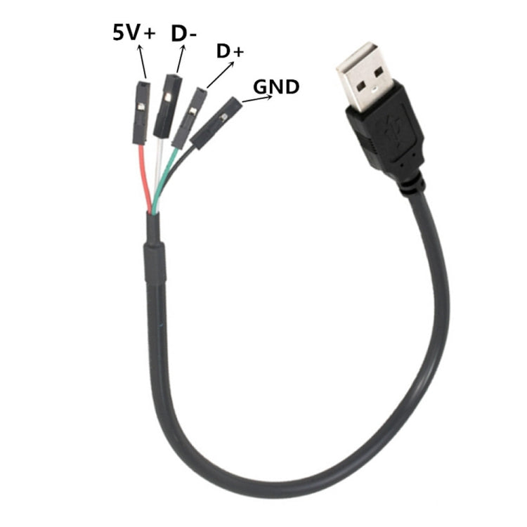 JUNSUNMAY USB 2.0 A a Femmina 4 Pin Dupont Cavo Prolunga Adattatore Scheda Madre, Lunghezza: 0,3 m, USB Male, USB Female