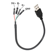 JUNSUNMAY USB 2.0 A a Femmina 4 Pin Dupont Cavo Prolunga Adattatore Scheda Madre, Lunghezza: 0,3 m, USB Male, USB Female