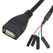 JUNSUNMAY USB 2.0 A a Femmina 4 Pin Dupont Cavo Prolunga Adattatore Scheda Madre, Lunghezza: 0,3 m, USB Male, USB Female