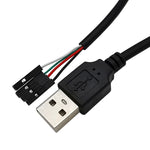 JUNSUNMAY USB 2.0 A a Femmina 4 Pin Dupont Cavo Prolunga Adattatore Scheda Madre, Lunghezza: 0,3 m, USB Male, USB Female