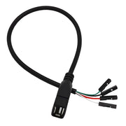 JUNSUNMAY USB 2.0 A a Femmina 4 Pin Dupont Cavo Prolunga Adattatore Scheda Madre, Lunghezza: 0,3 m, USB Male, USB Female