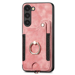 Cassa del telefono del raccoglitore della multi-carta dell'anello di retro pelle-feel, For Samsung Galaxy S23+ 5G, For Samsung Galaxy S23 Ultra 5G, For Samsung Galaxy S22+ 5G, For Samsung Galaxy S22 Ultra 5G