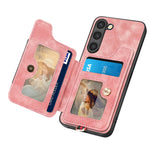 Cassa del telefono del raccoglitore della multi-carta dell'anello di retro pelle-feel, For Samsung Galaxy S23+ 5G, For Samsung Galaxy S23 Ultra 5G, For Samsung Galaxy S22+ 5G, For Samsung Galaxy S22 Ultra 5G