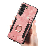 Cassa del telefono del raccoglitore della multi-carta dell'anello di retro pelle-feel, For Samsung Galaxy S23+ 5G, For Samsung Galaxy S23 Ultra 5G, For Samsung Galaxy S22+ 5G, For Samsung Galaxy S22 Ultra 5G