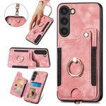 Cassa del telefono del raccoglitore della multi-carta dell'anello di retro pelle-feel, For Samsung Galaxy S23+ 5G, For Samsung Galaxy S23 Ultra 5G, For Samsung Galaxy S22+ 5G, For Samsung Galaxy S22 Ultra 5G