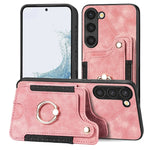 Cassa del telefono del raccoglitore della multi-carta dell'anello di retro pelle-feel, For Samsung Galaxy S23+ 5G, For Samsung Galaxy S23 Ultra 5G, For Samsung Galaxy S22+ 5G, For Samsung Galaxy S22 Ultra 5G