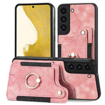 Cassa del telefono del raccoglitore della multi-carta dell'anello di retro pelle-feel, For Samsung Galaxy S23+ 5G, For Samsung Galaxy S23 Ultra 5G, For Samsung Galaxy S22+ 5G, For Samsung Galaxy S22 Ultra 5G