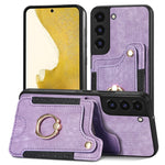 Cassa del telefono del raccoglitore della multi-carta dell'anello di retro pelle-feel, For Samsung Galaxy S23+ 5G, For Samsung Galaxy S23 Ultra 5G, For Samsung Galaxy S22+ 5G, For Samsung Galaxy S22 Ultra 5G