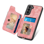Cassa del telefono del raccoglitore della multi-carta dell'anello di retro pelle-feel, For Samsung Galaxy S21 5G, For Samsung Galaxy S21+ 5G, For Samsung Galaxy S21 Ultra 5G, For Samsung Galaxy S21 FE 5G